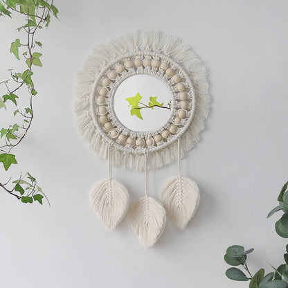 Luna Macramé Boho Hanging Wall Mirror