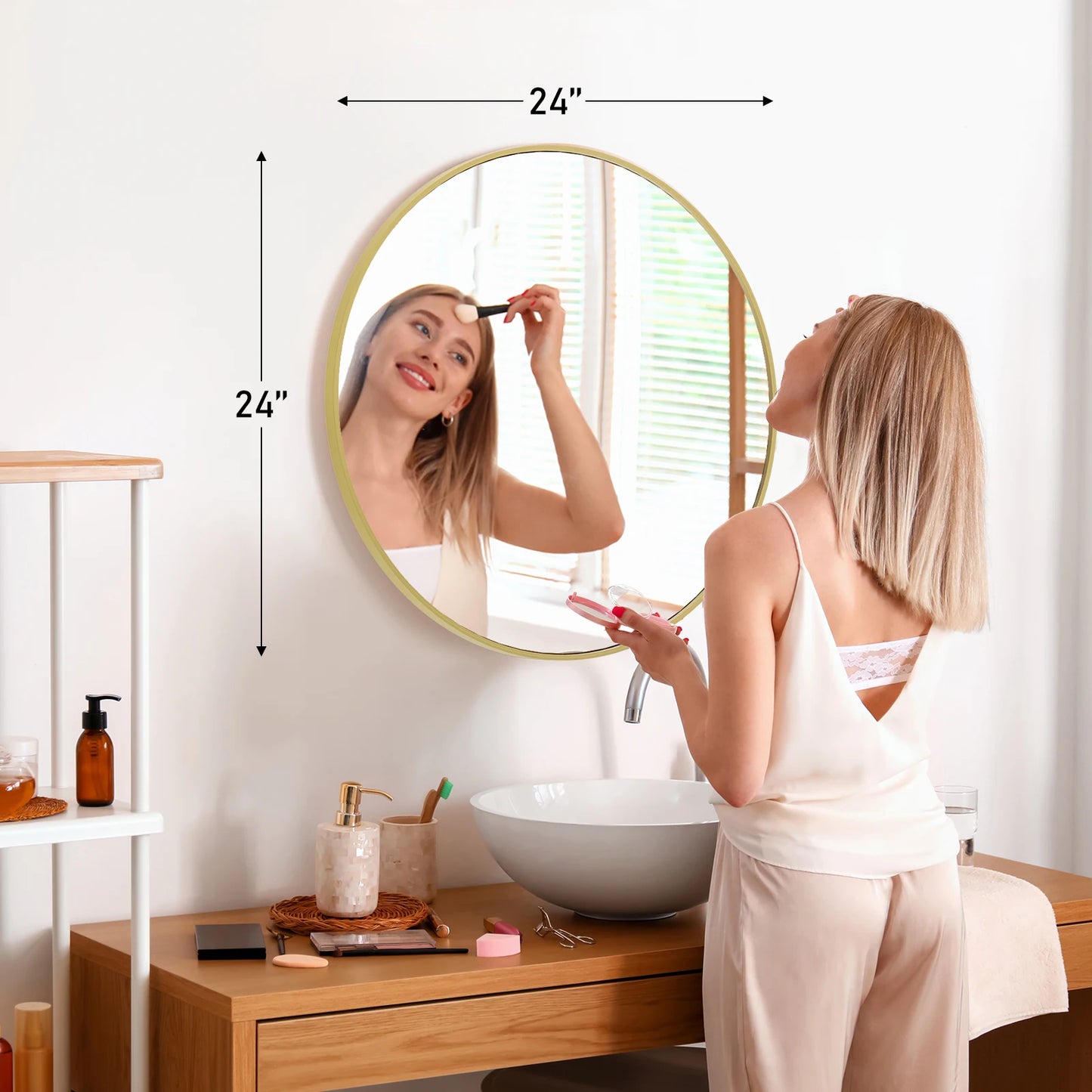 Eloise Round Framed Wall Mirror