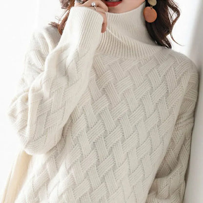 Serafina Criss-Cross Wool Turtleneck Sweater