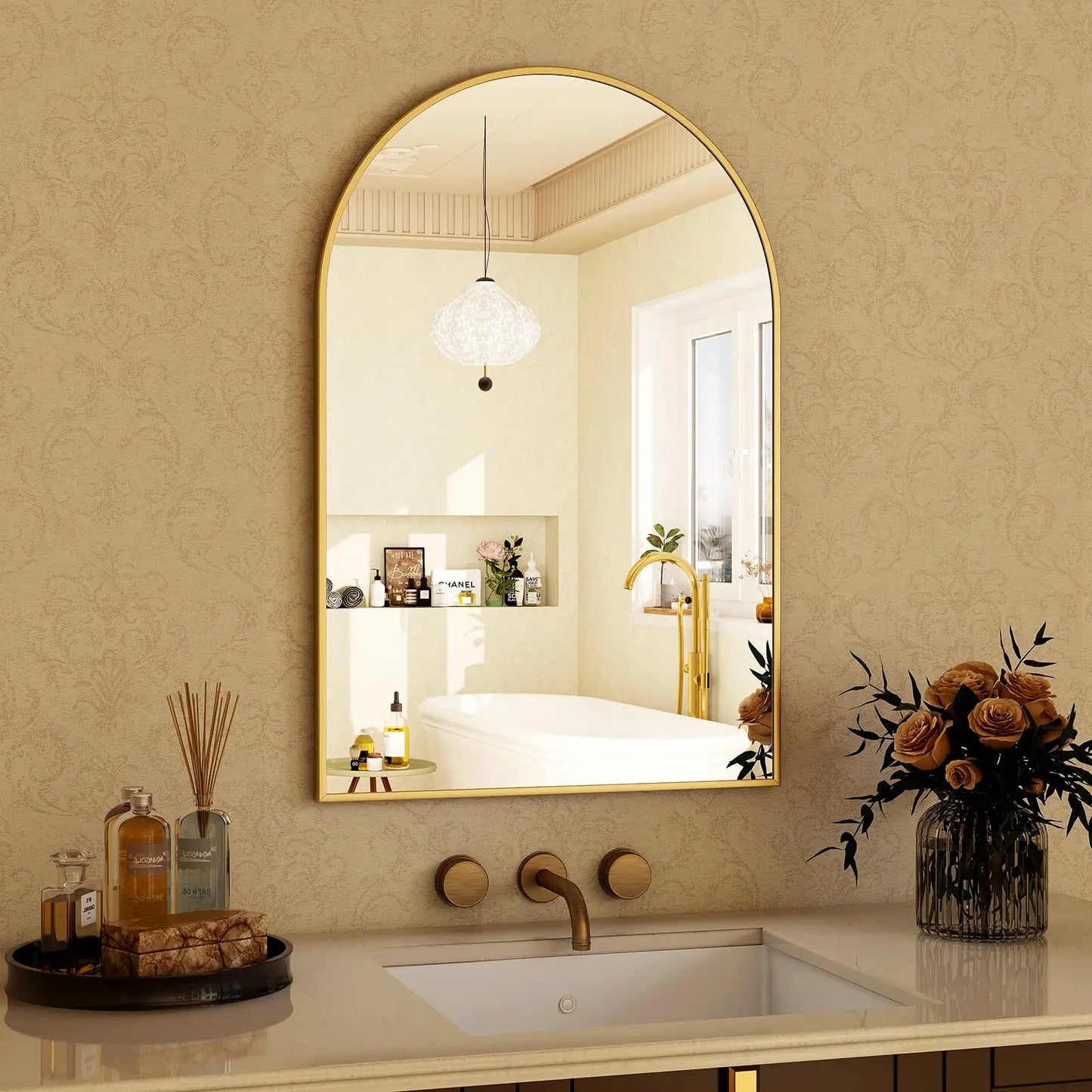 Percival Arched Framed Wall Mirror