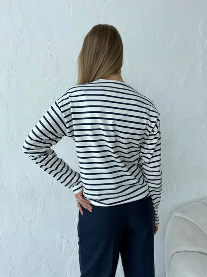 Sylvie Long Sleeve Striped Tee