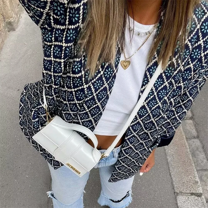 Grace Geometric Quilted Blazer Jacket