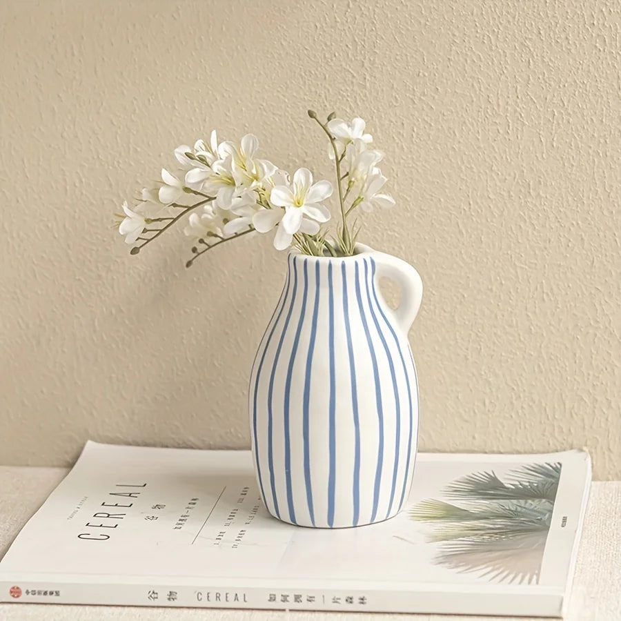 Polly Striped Ceramic Vase