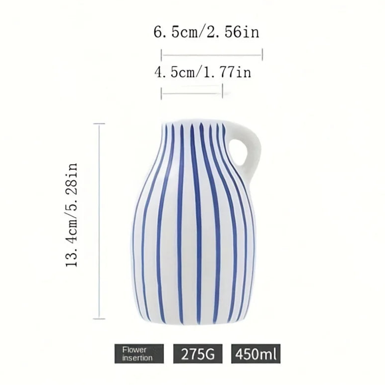 Polly Striped Ceramic Vase