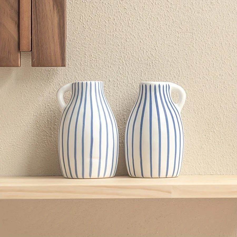 Polly Striped Ceramic Vase