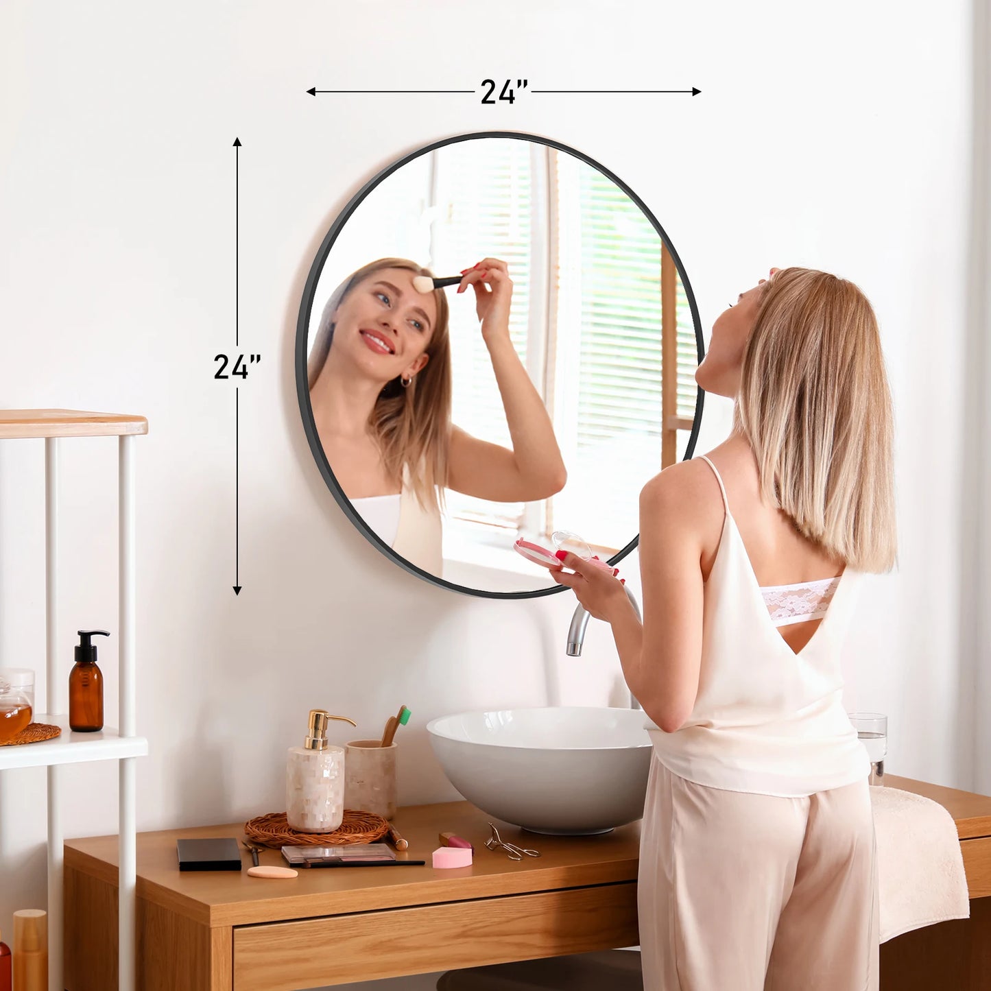 Eloise Round Framed Wall Mirror