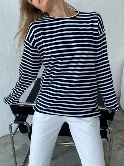 Sylvie Long Sleeve Striped Tee