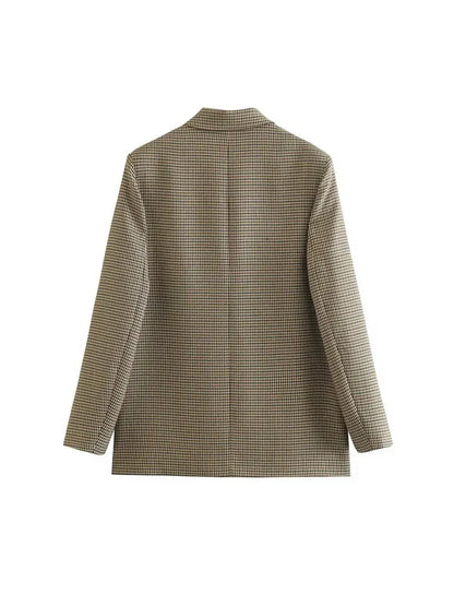 Harriet Oversized Double Breasted Tweed Blazer Jacket