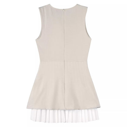 Priscilla Elegant Plain Pleated Dress