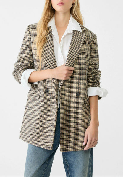 Harriet Oversized Double Breasted Tweed Blazer Jacket